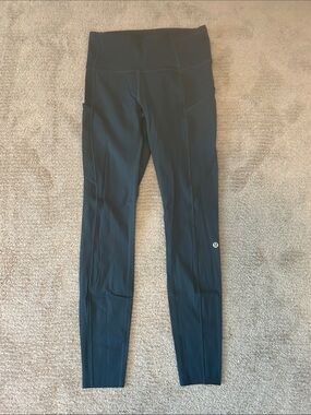 lululemon athletica Blue Leggings with Silver Reflective Logo